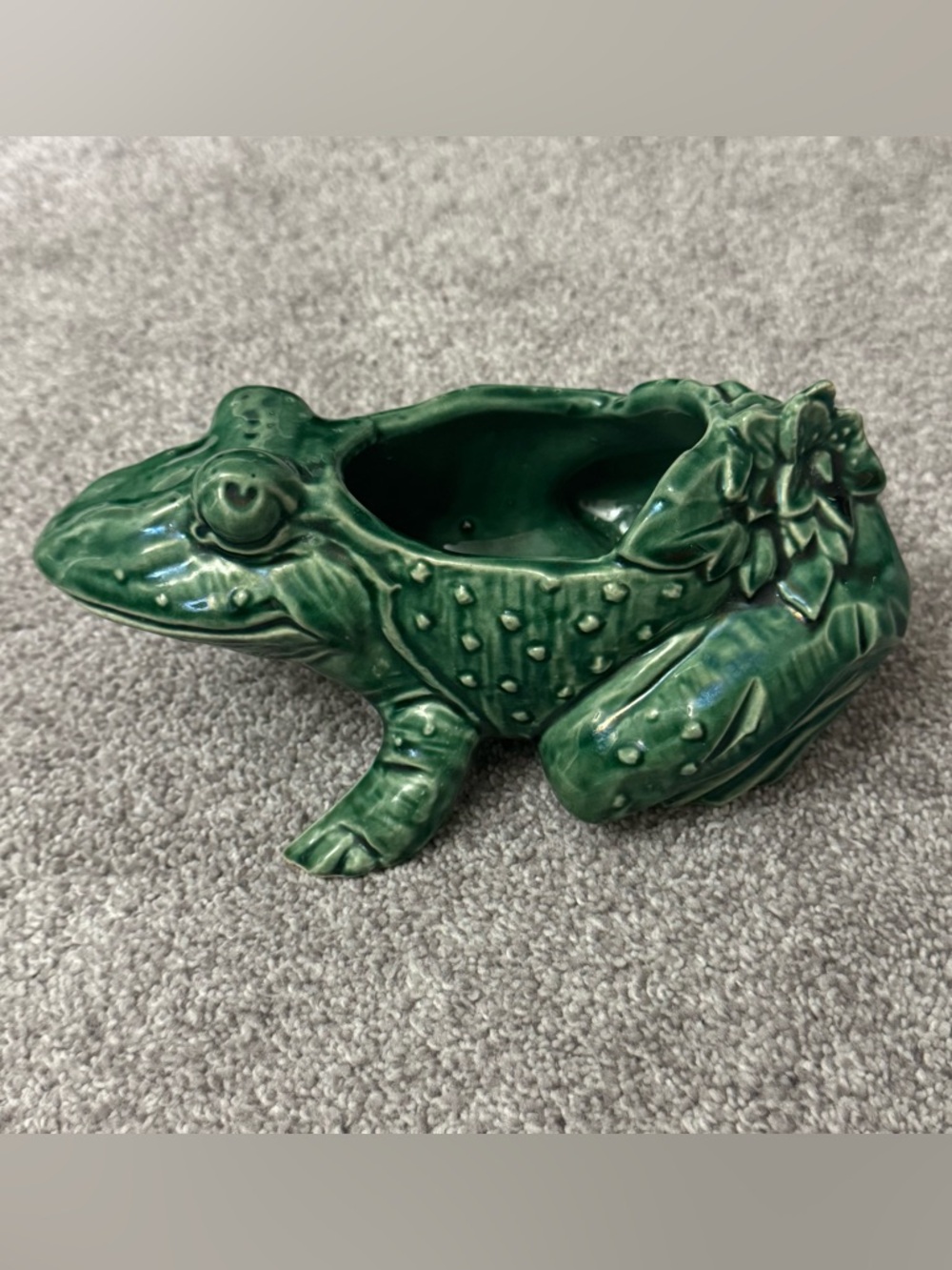 Mccoy Green Glazed Ceramic Frog Planter